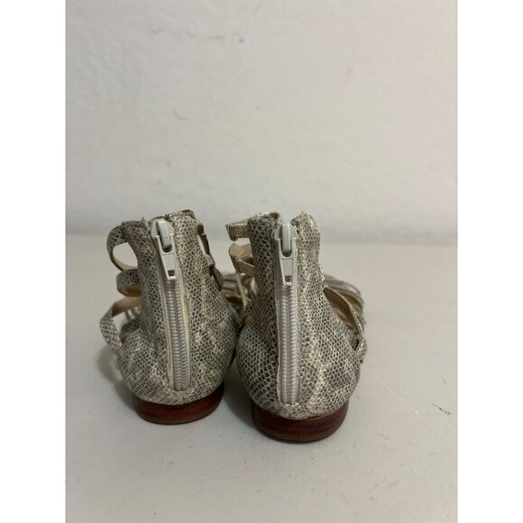 Sole Society Hally Snake Print Studded Flat Sandals Sz 8.5B - Picture 4 of 8
